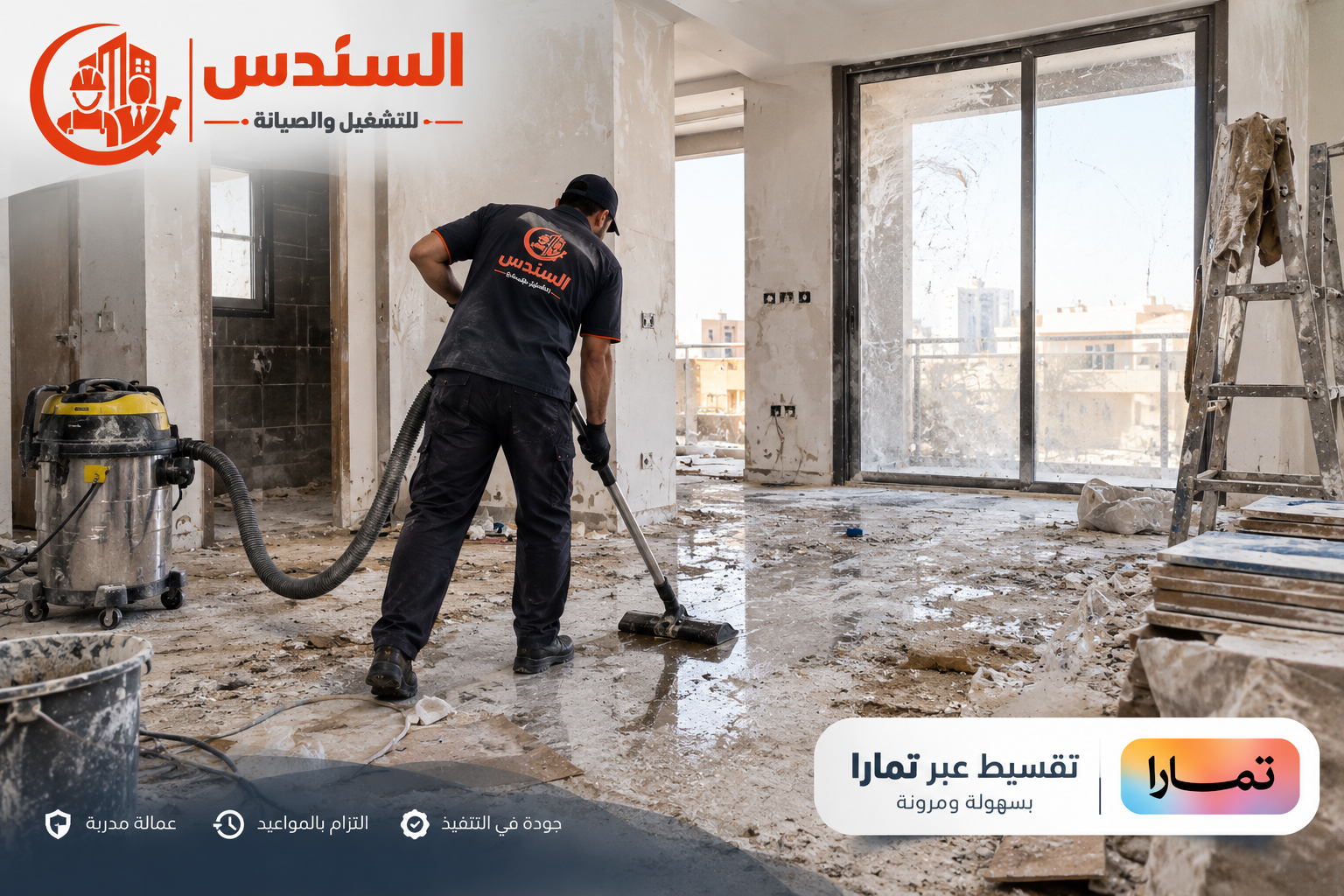 تنظيف بعد التشطيب